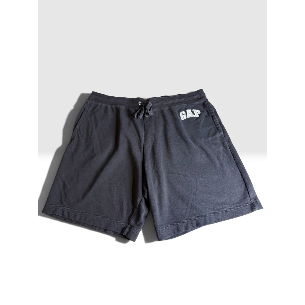Gap Mens Black Fleece Arch Logo Drawstring Sweat Shorts XL Casual Athleisure